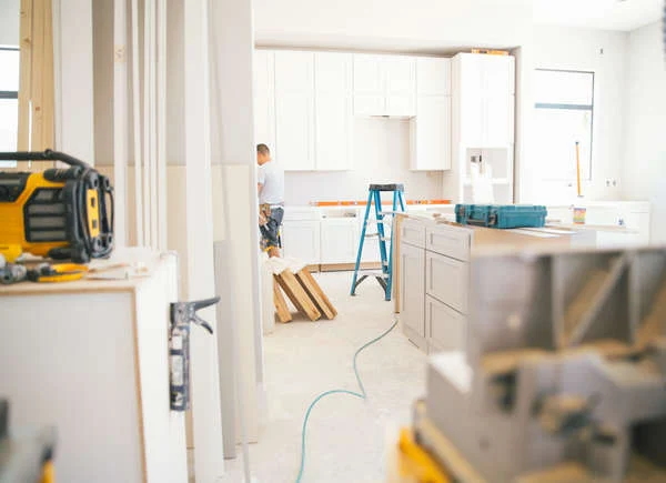 Man doing a kitchen renovation